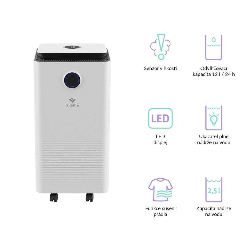 Odvlhčovač vzduchu TrueLife AIR Dehumidifier DH5 Touch – vlastnosti